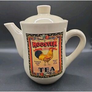 Rooster Brand Tea Ceramic Teapot by Bay Island Inc.  32 oz. Capacity  6.5" High